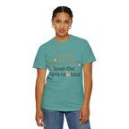 T-Shirt — “I Get My Popcorn From The Apricot Tree” Script Graphic Tee | Hymns | LDS |