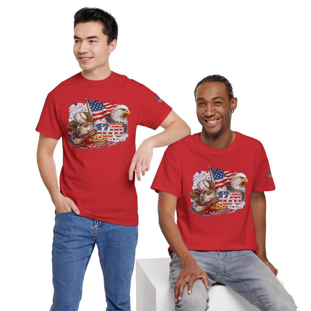 Patriotic Eagle American Flag T-Shirt — USA 1776 Military Tribute Tee