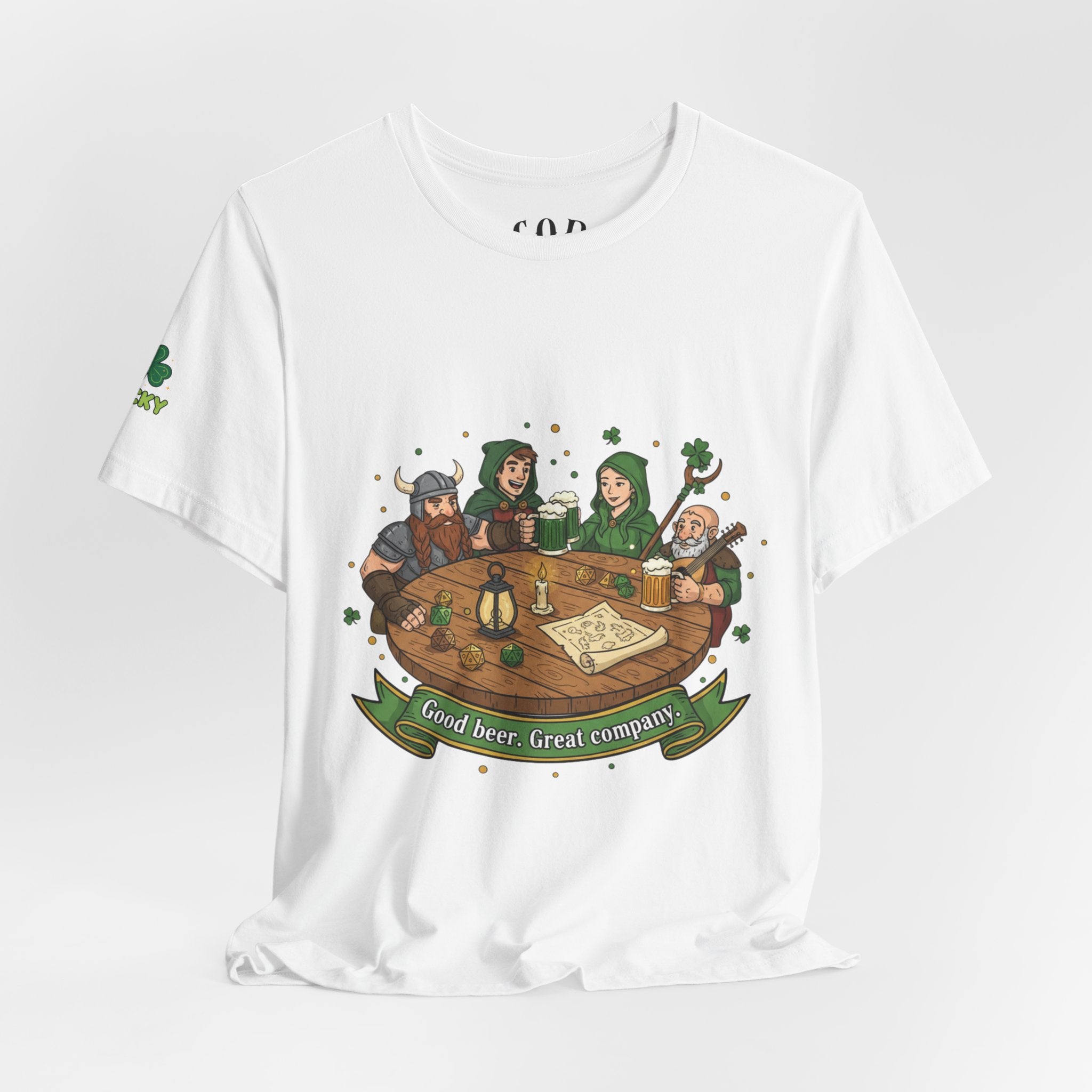 D&D Party at Tavern Table T-Shirt | St. Patrick's Day - Fantasy RPG Dice Roleplay Tee