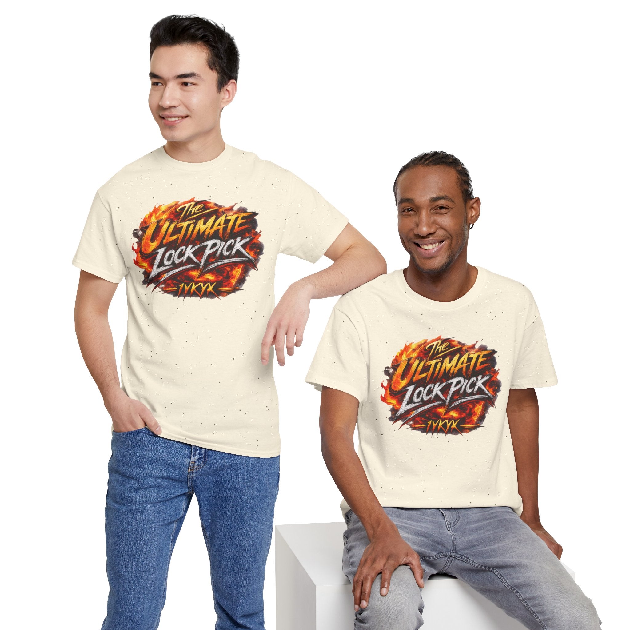 T-Shirt — "Ultimate Lock Pick" Fiery Logo Graphic Tee