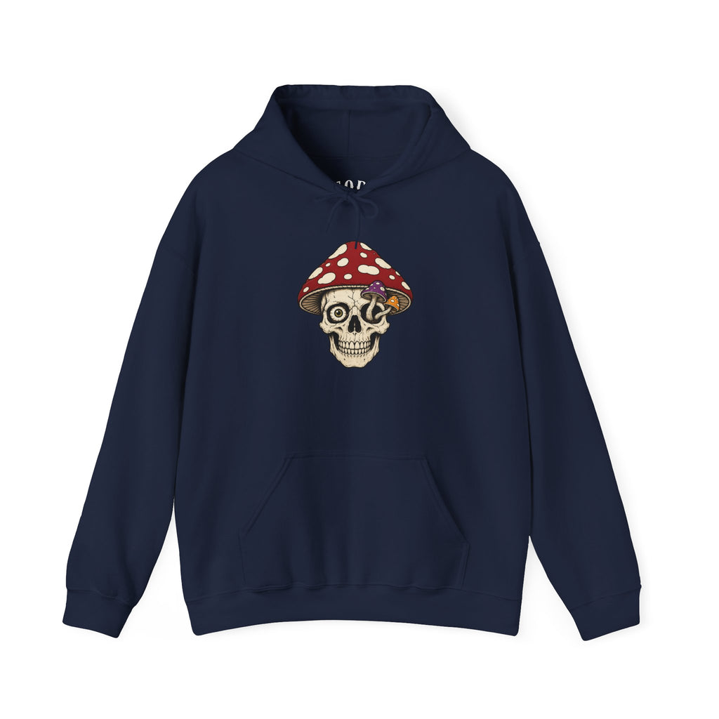Mushroom Skull Hoodie — Gothic Mushroom Graveyard RIP Pullover