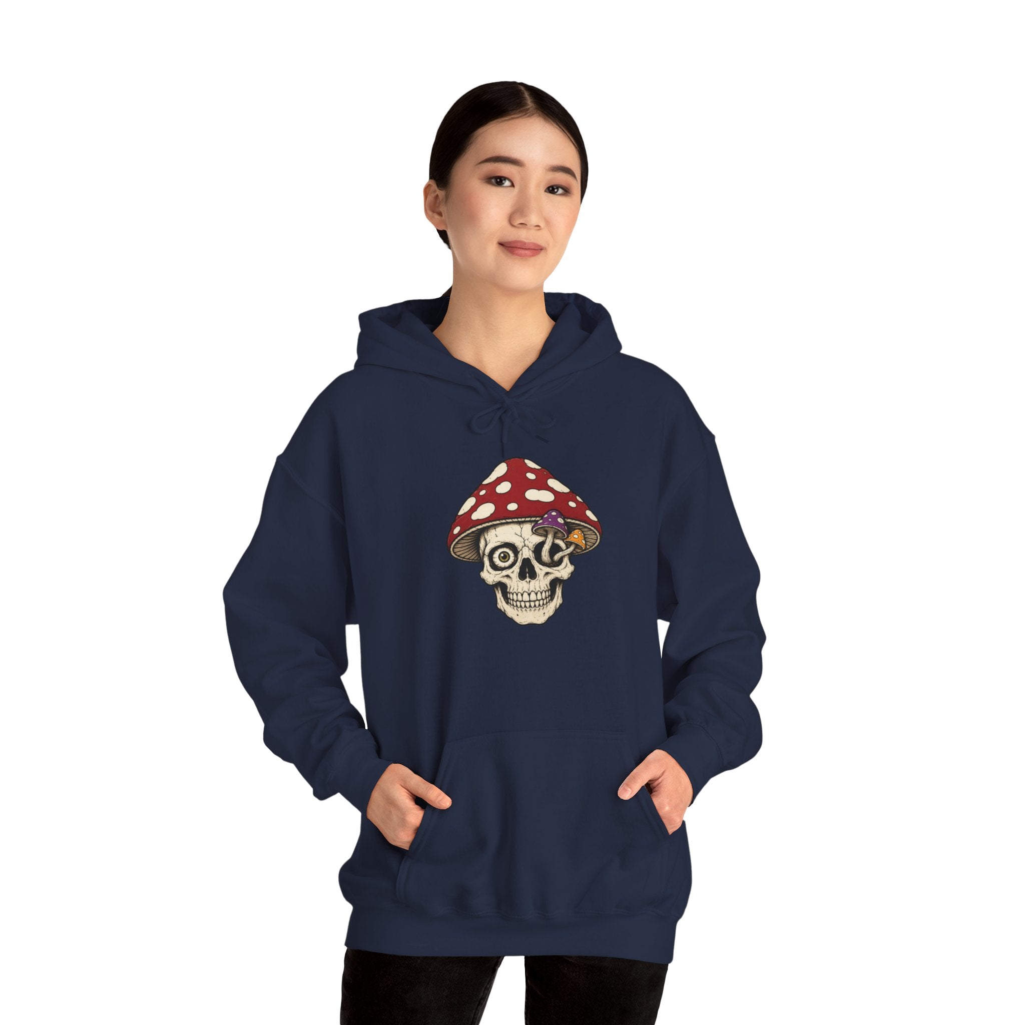 Mushroom Skull Hoodie — Gothic Mushroom Graveyard RIP Pullover
