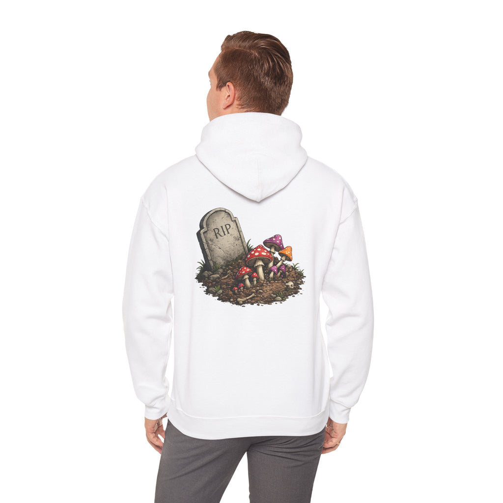 Mushroom Skull Hoodie — Gothic Mushroom Graveyard RIP Pullover