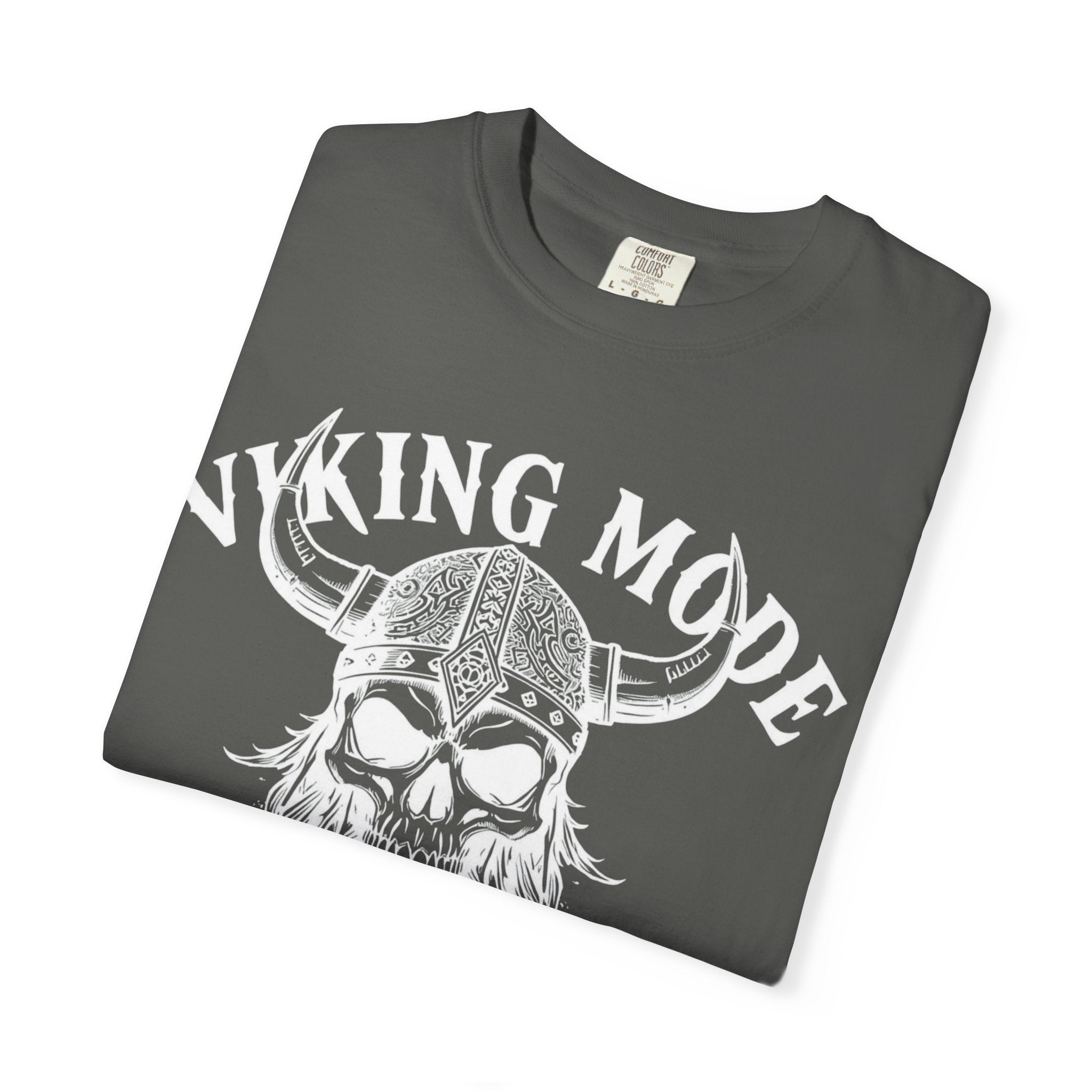 Viking Mode T-Shirt — Skull Viking Helmet Graphic Tee