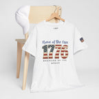 1776 American Flag Tee — "Home of the Free, Because of the Brave" Patriotic T-Shirt