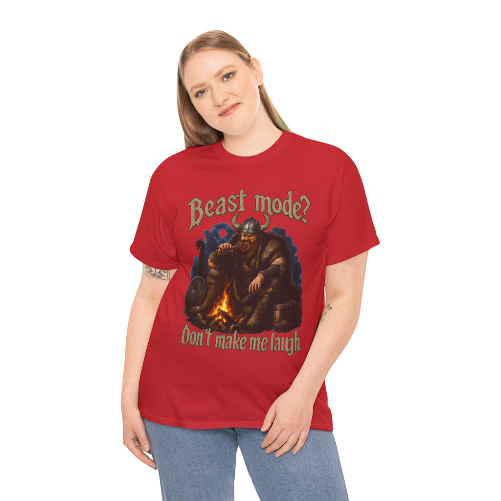 Viking Campfire T-Shirt — "Beast mode? Don’t make me laugh" Graphic Tee