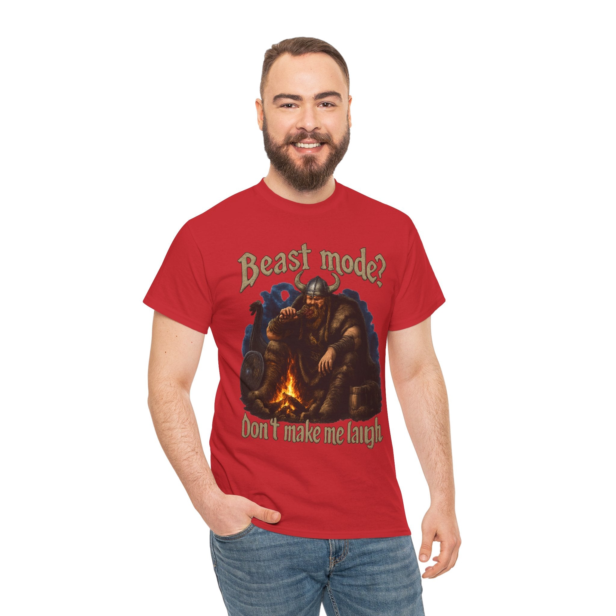 Viking Campfire T-Shirt — "Beast mode? Don’t make me laugh" Graphic Tee