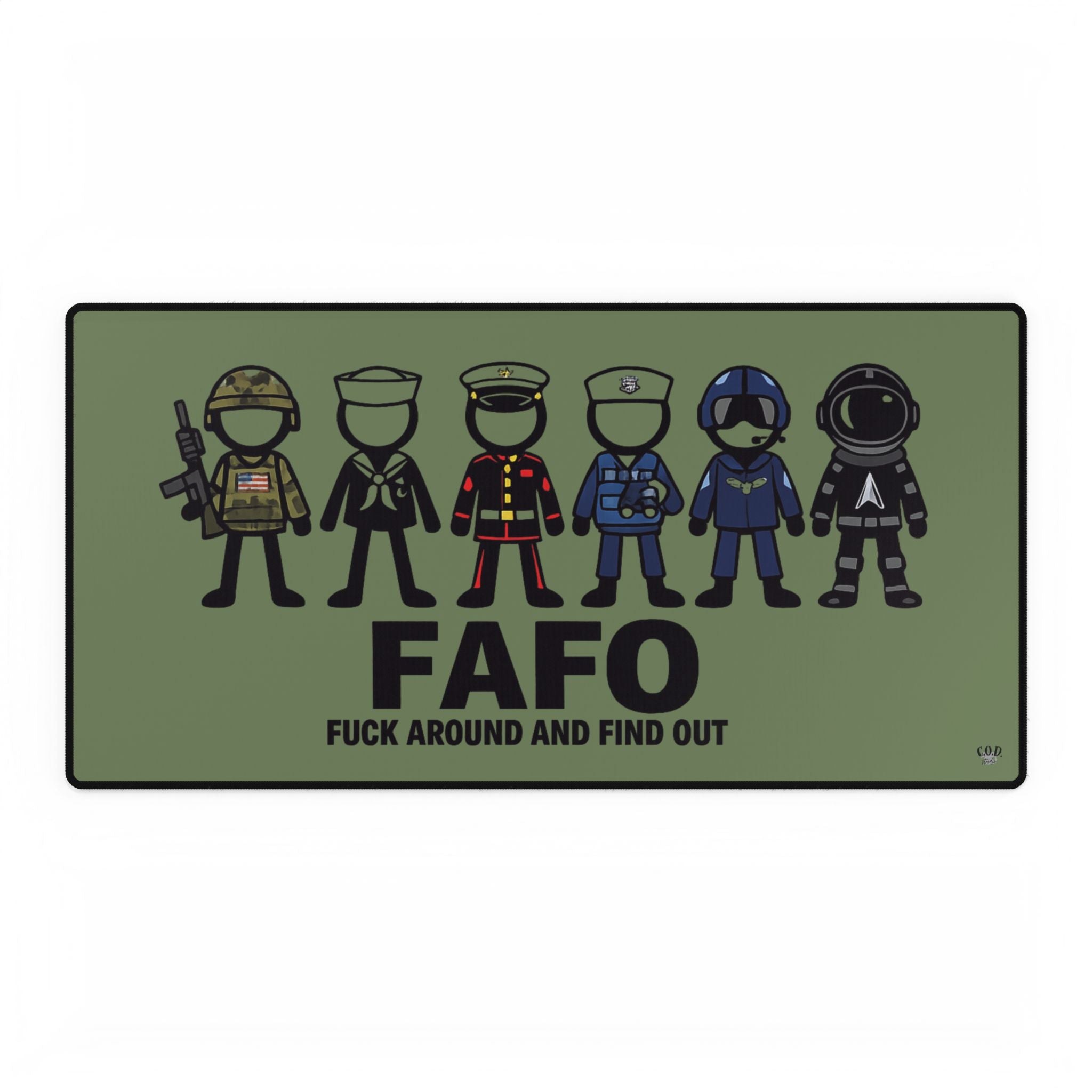 FAFO Military Crew Desk Mat — "Fuck Around and Find Out" Tactical Gaming/Office Mousepad