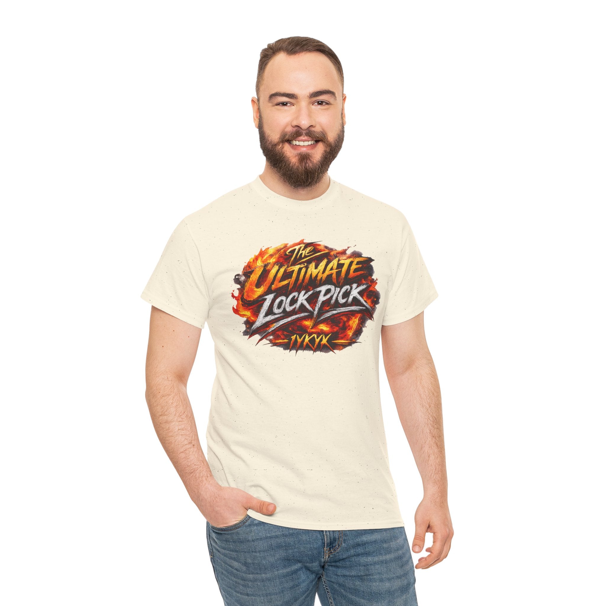 T-Shirt — "Ultimate Lock Pick" Fiery Logo Graphic Tee