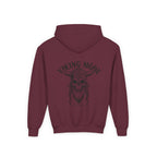 Viking Mode Skull with Horned Helmet Hoodie | Youth Hoodie