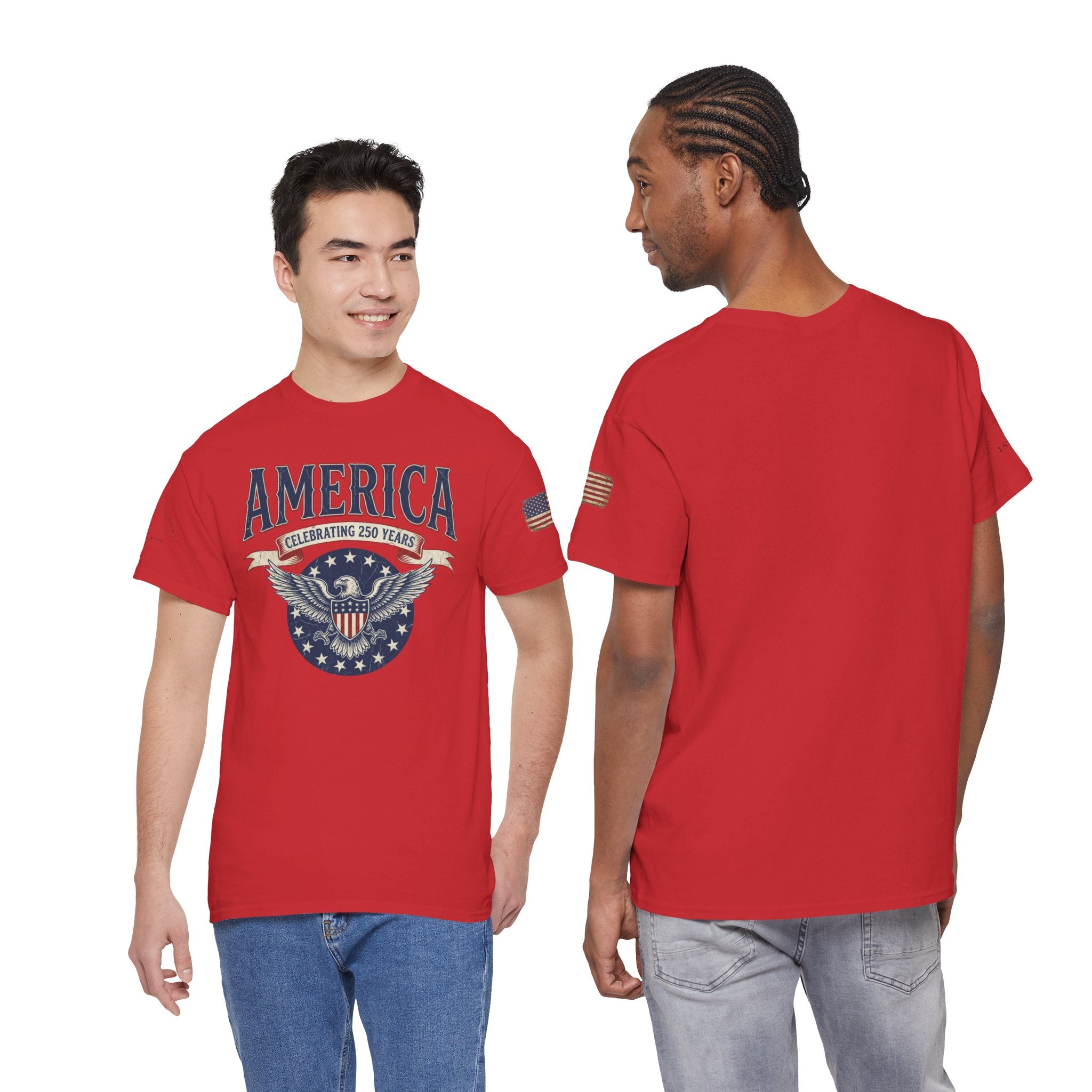 America Patriotic T‑Shirt – "America Celebrating 250 Years" Eagle Emblem