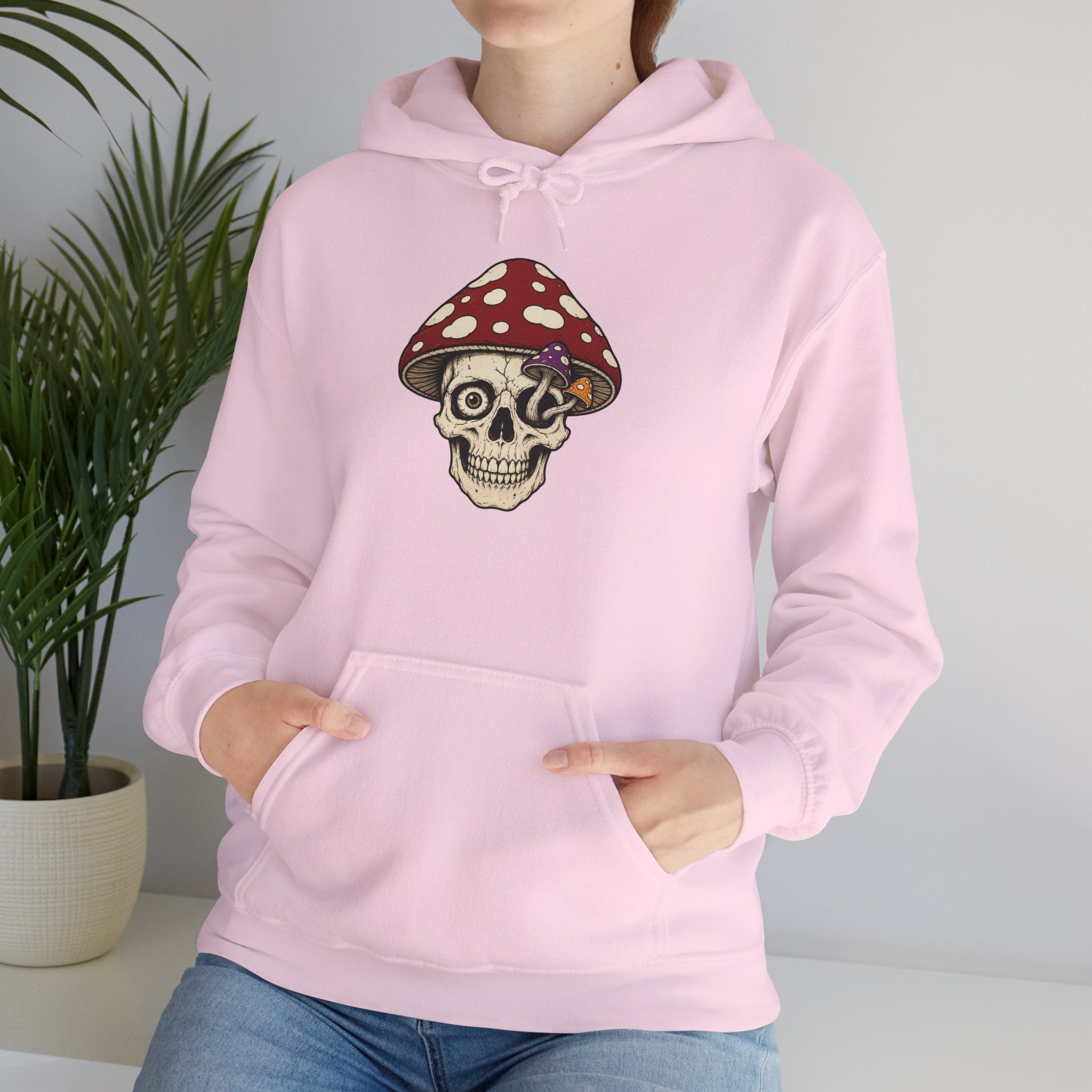 Mushroom Skull Hoodie — Gothic Mushroom Graveyard RIP Pullover