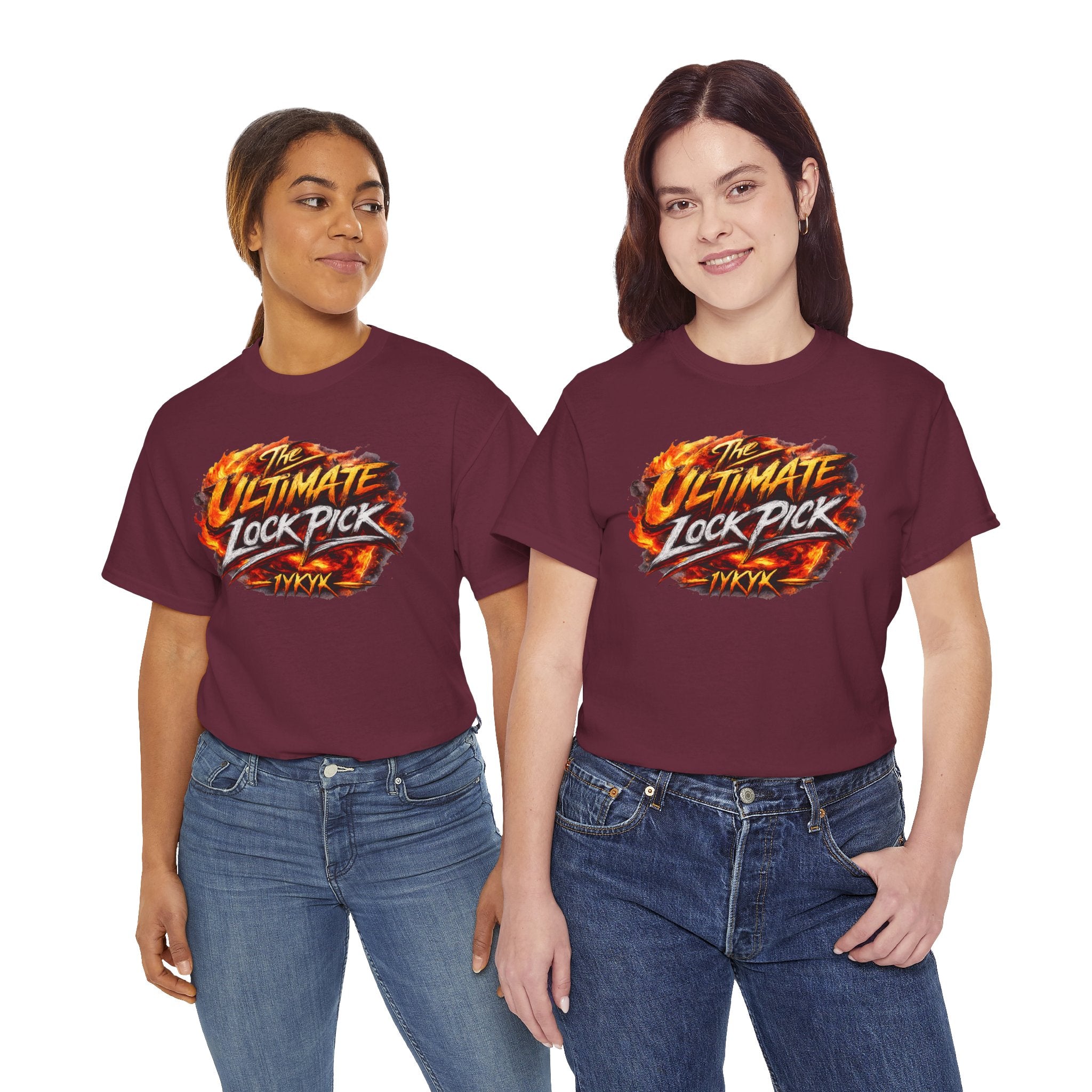 T-Shirt — "Ultimate Lock Pick" Fiery Logo Graphic Tee