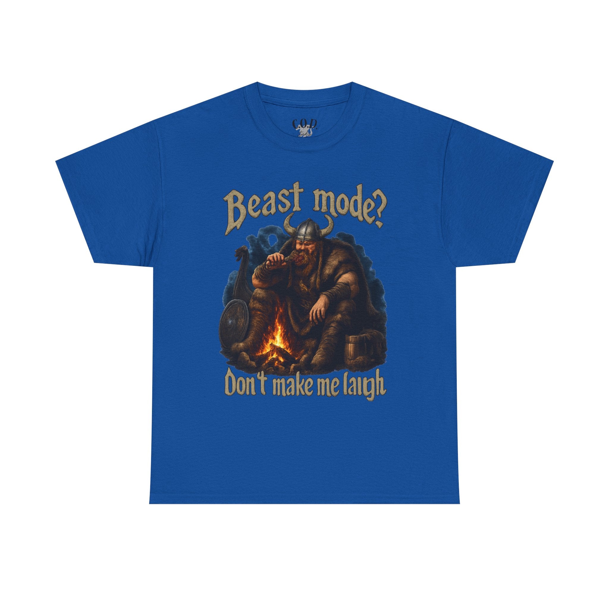 Viking Campfire T-Shirt — "Beast mode? Don’t make me laugh" Graphic Tee