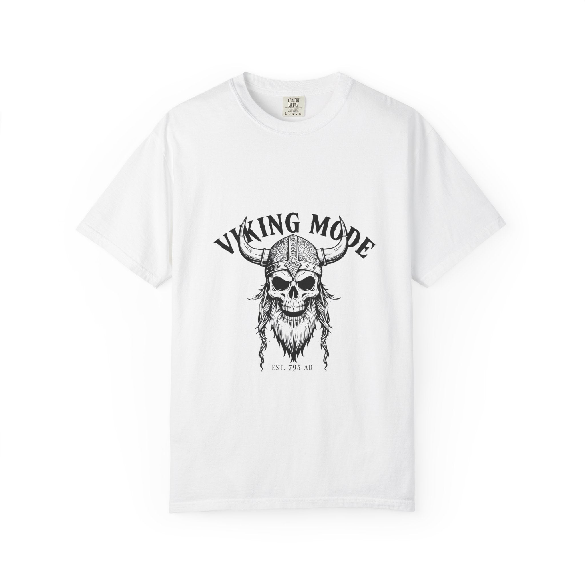 Viking Mode Skull Viking T-shirt | Norse Helmet Skull Graphic Tee