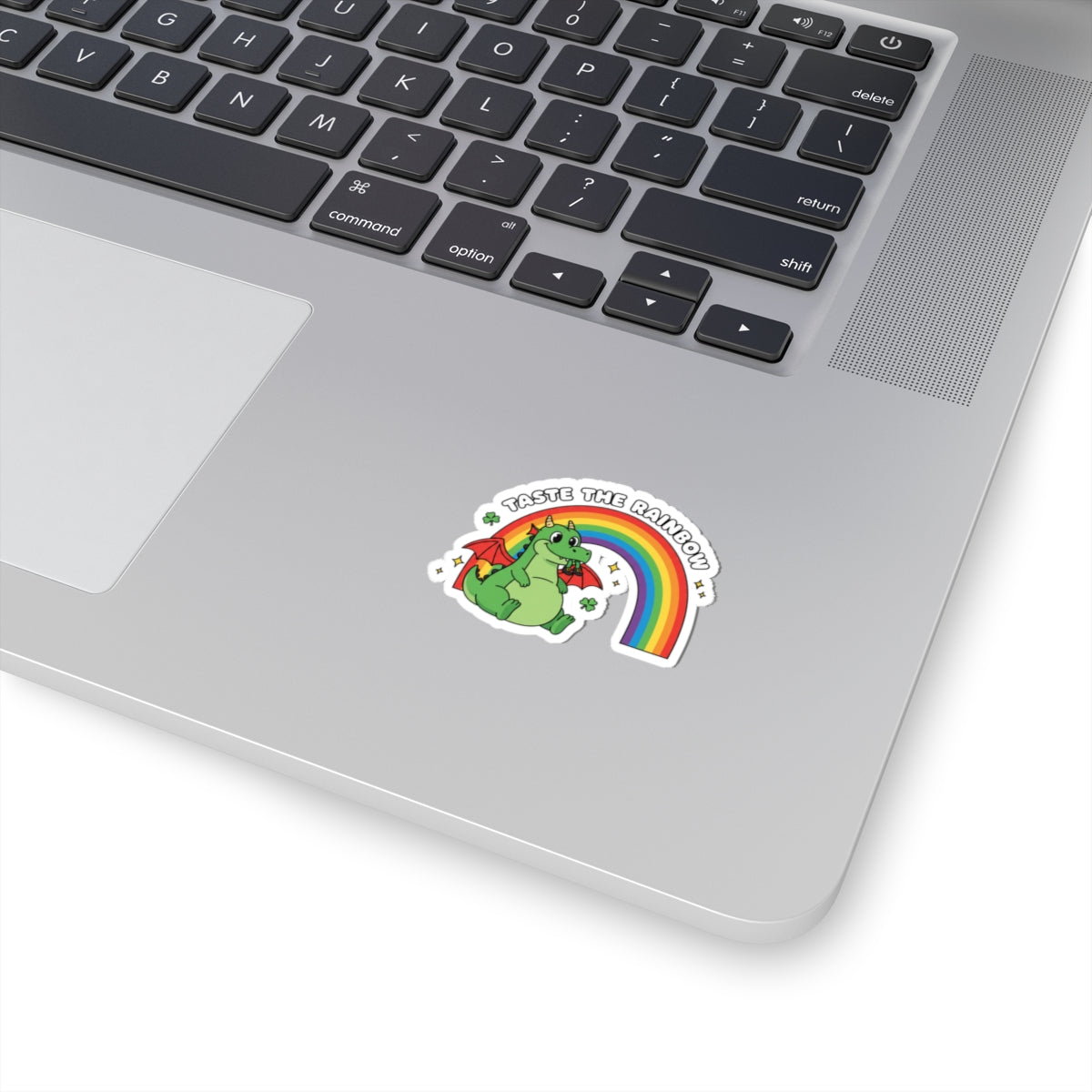 Taste the Rainbow Dragon Sticker | Kiss-Cut Sticker, Rainbow Dragon Decal Eating a Leprechaun