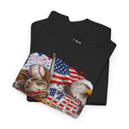 Patriotic Eagle American Flag T-Shirt — USA 1776 Military Tribute Tee