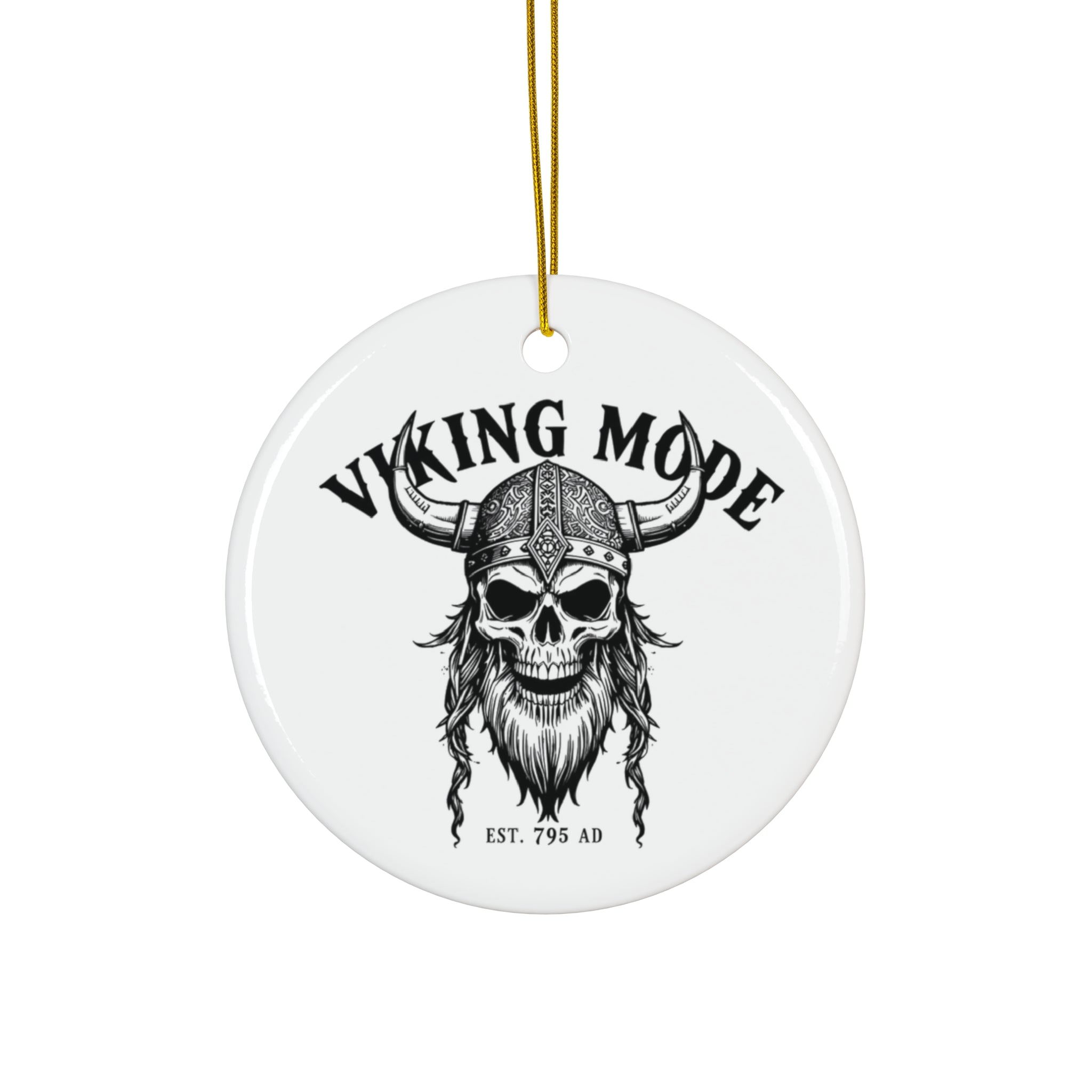 Viking Mode Skull Helmet ornament | Ceramic Ornament