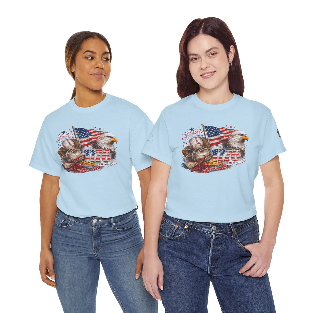 Patriotic Eagle American Flag T-Shirt — USA 1776 Military Tribute Tee