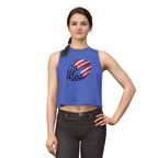 Patriotic Kiss Crop Top — American Flag Lips Tank for 4th of July
