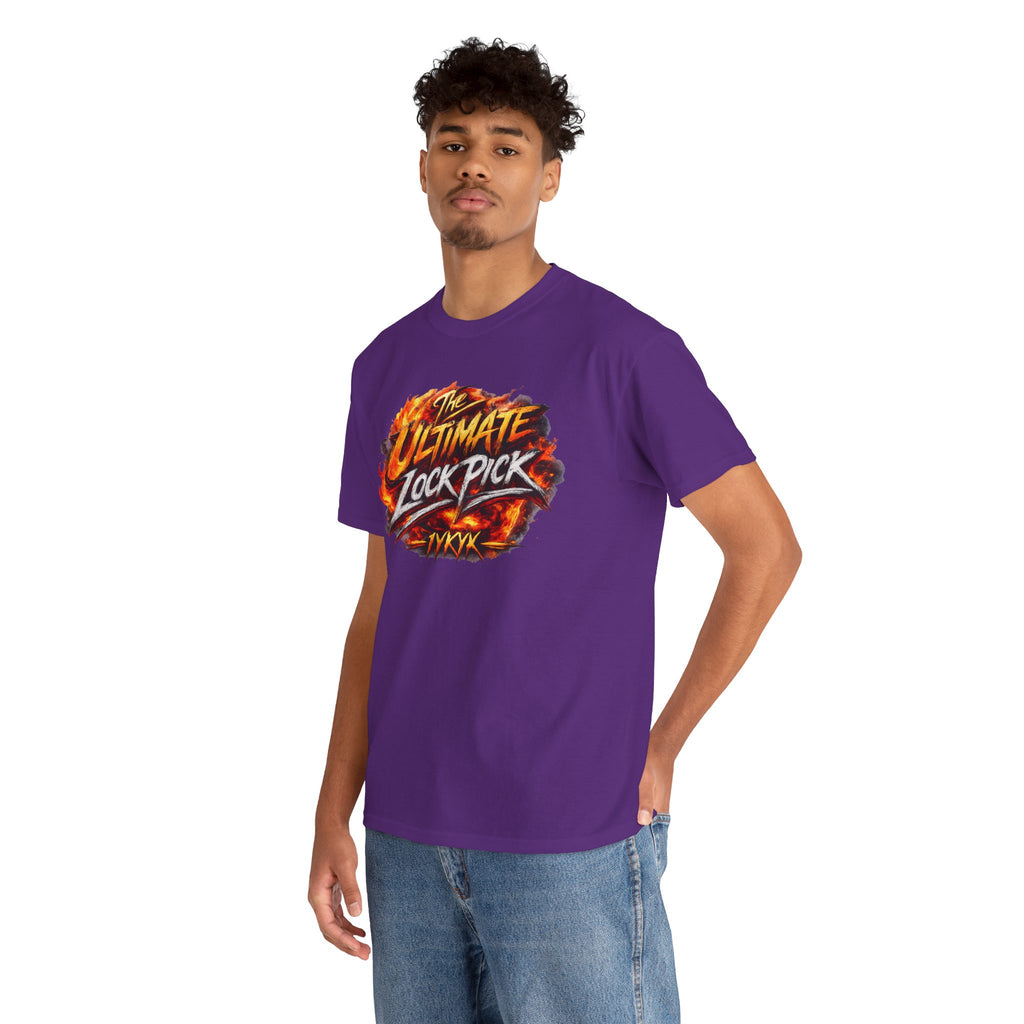 T-Shirt — "Ultimate Lock Pick" Fiery Logo Graphic Tee