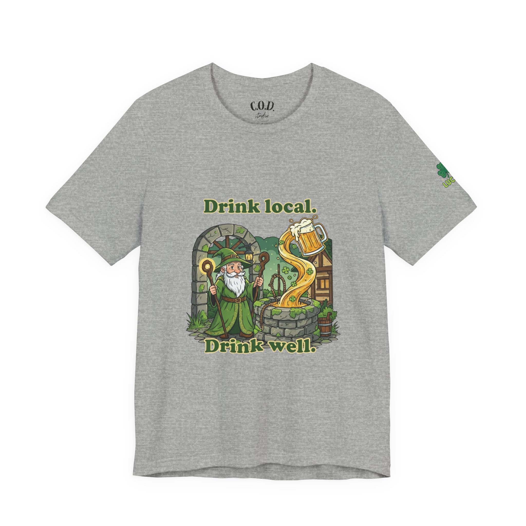 Drink local, Drink well T-Shirt | St. Patrick's Day Wizard beer design