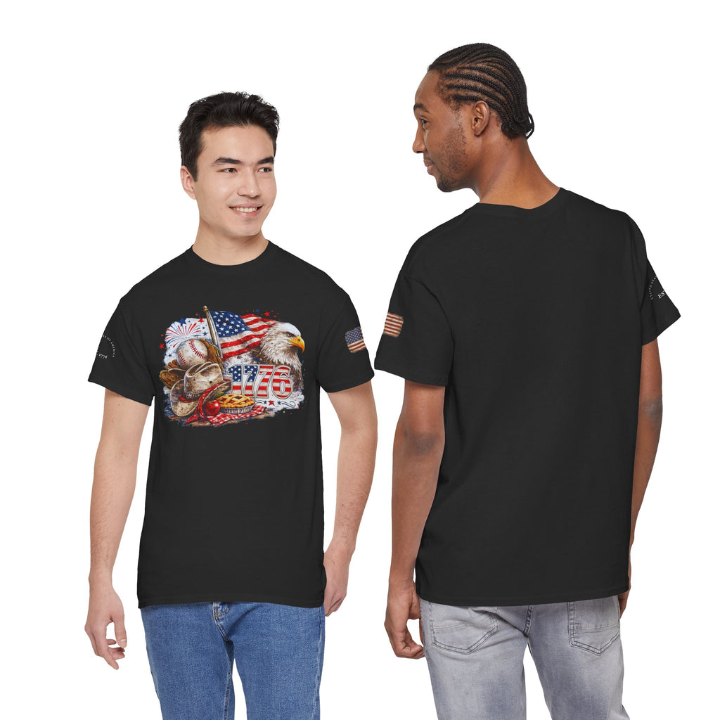 Patriotic Eagle American Flag T-Shirt — USA 1776 Military Tribute Tee