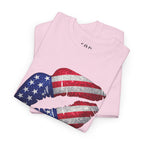 American Flag Kiss T‑Shirt – Patriotic USA Lip Print Tee for 4th of July