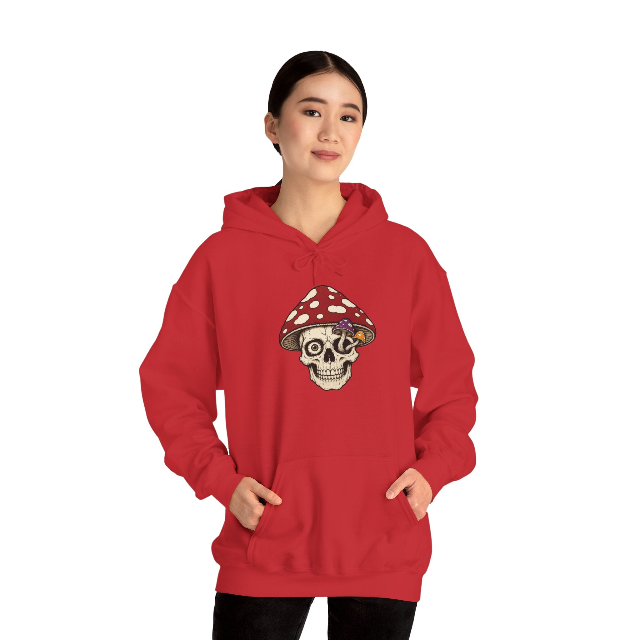 Mushroom Skull Hoodie — Gothic Mushroom Graveyard RIP Pullover