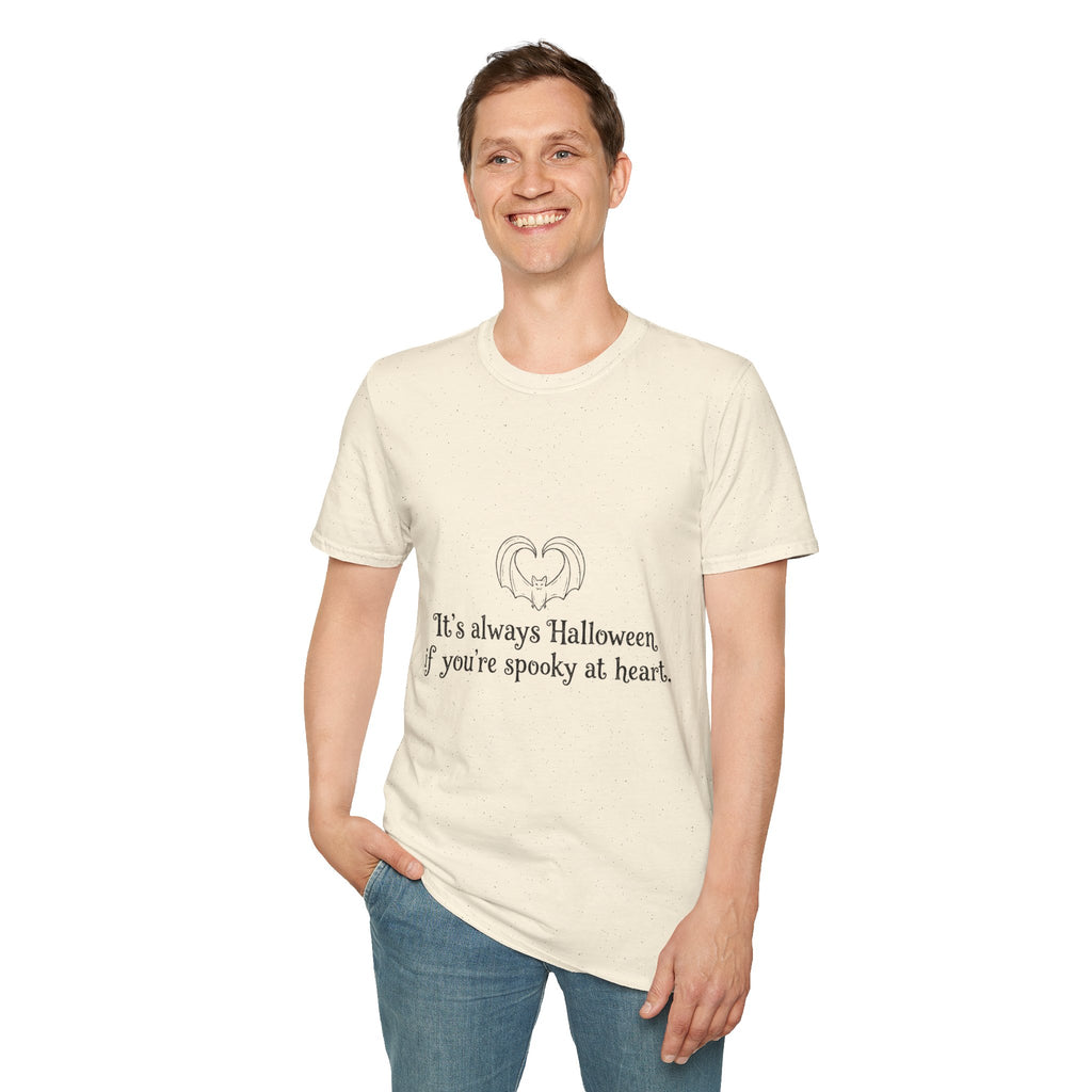 Halloween Bat Heart T-Shirt — "It's Always Halloween If You're Spooky at Heart"