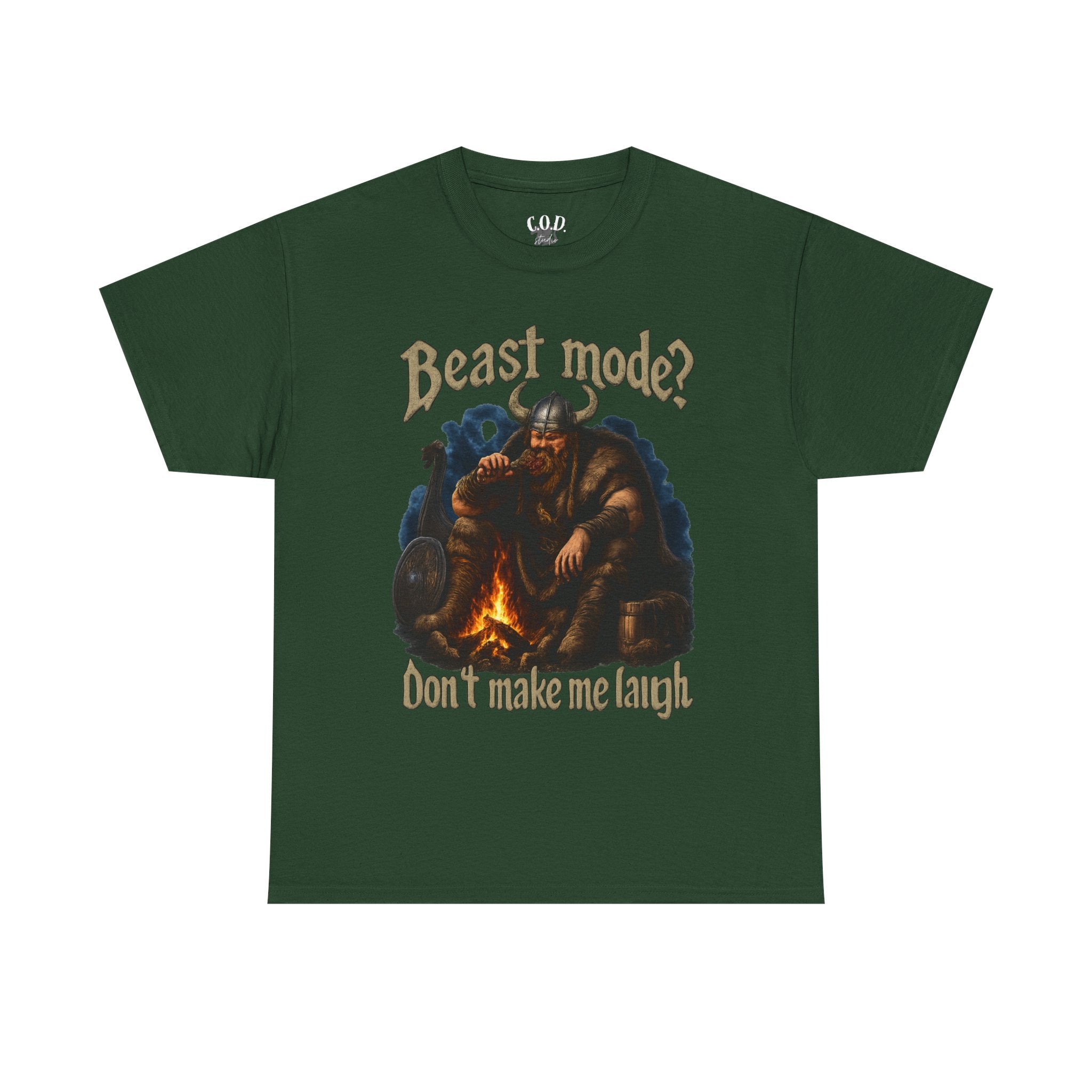Viking Campfire T-Shirt — "Beast mode? Don’t make me laugh" Graphic Tee