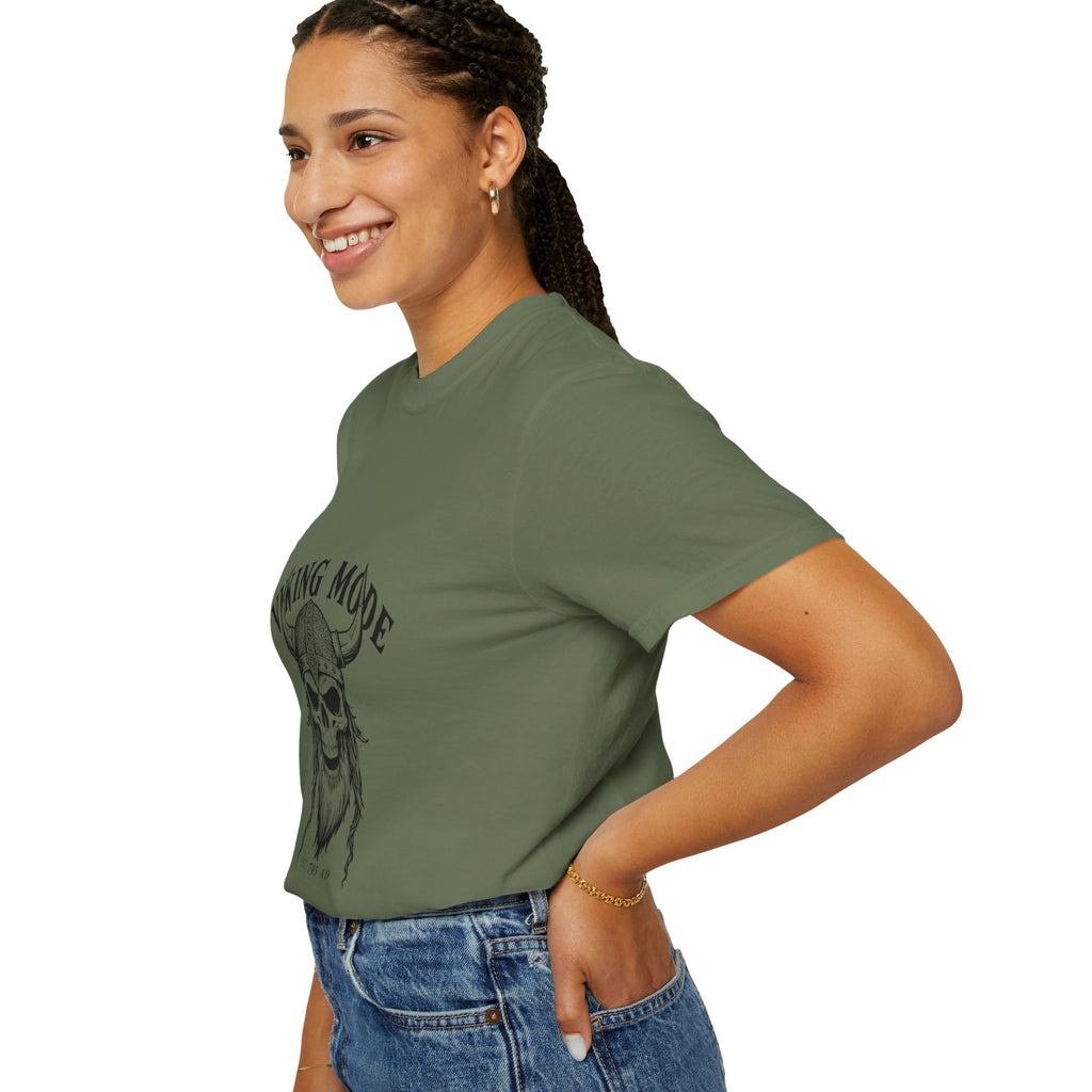 Viking Mode Skull Viking T-shirt | Norse Helmet Skull Graphic Tee