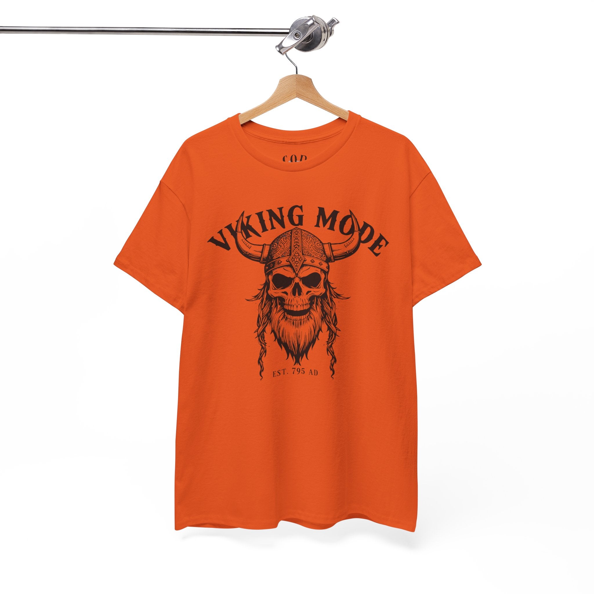 Viking Mode Skull Viking T-shirt | Norse Helmet Skull Graphic Tee