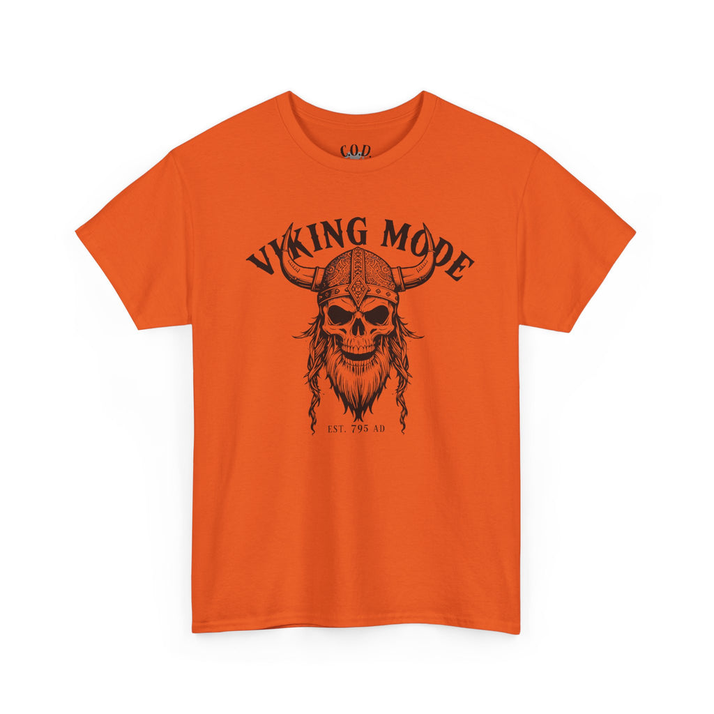 Viking Mode Skull Viking T-shirt | Norse Helmet Skull Graphic Tee