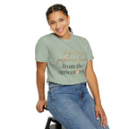 T-Shirt — “I Get My Popcorn From The Apricot Tree” Script Graphic Tee | Hymns | LDS |