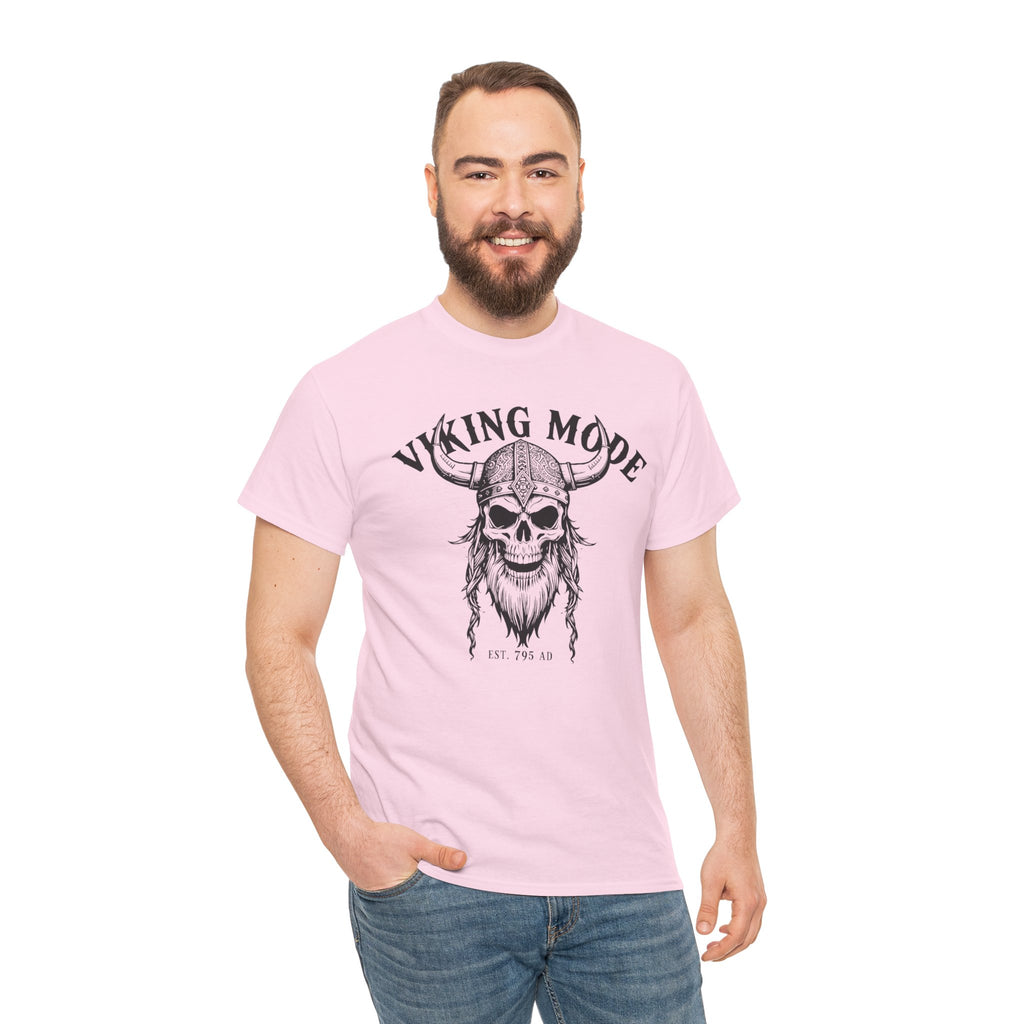 Viking Mode Skull Viking T-shirt | Norse Helmet Skull Graphic Tee