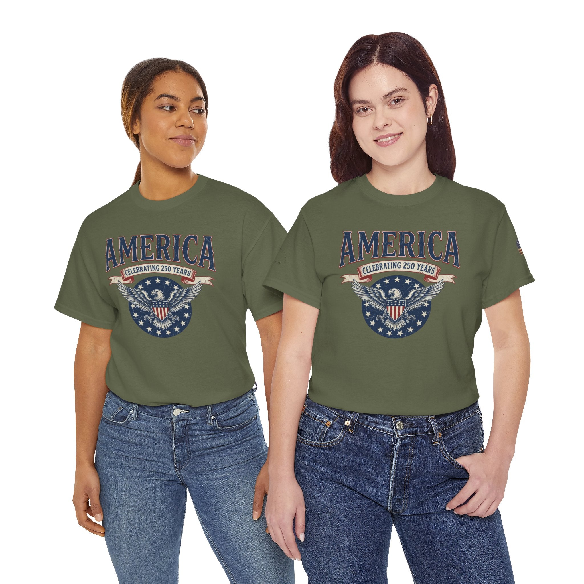 America Patriotic T‑Shirt – "America Celebrating 250 Years" Eagle Emblem