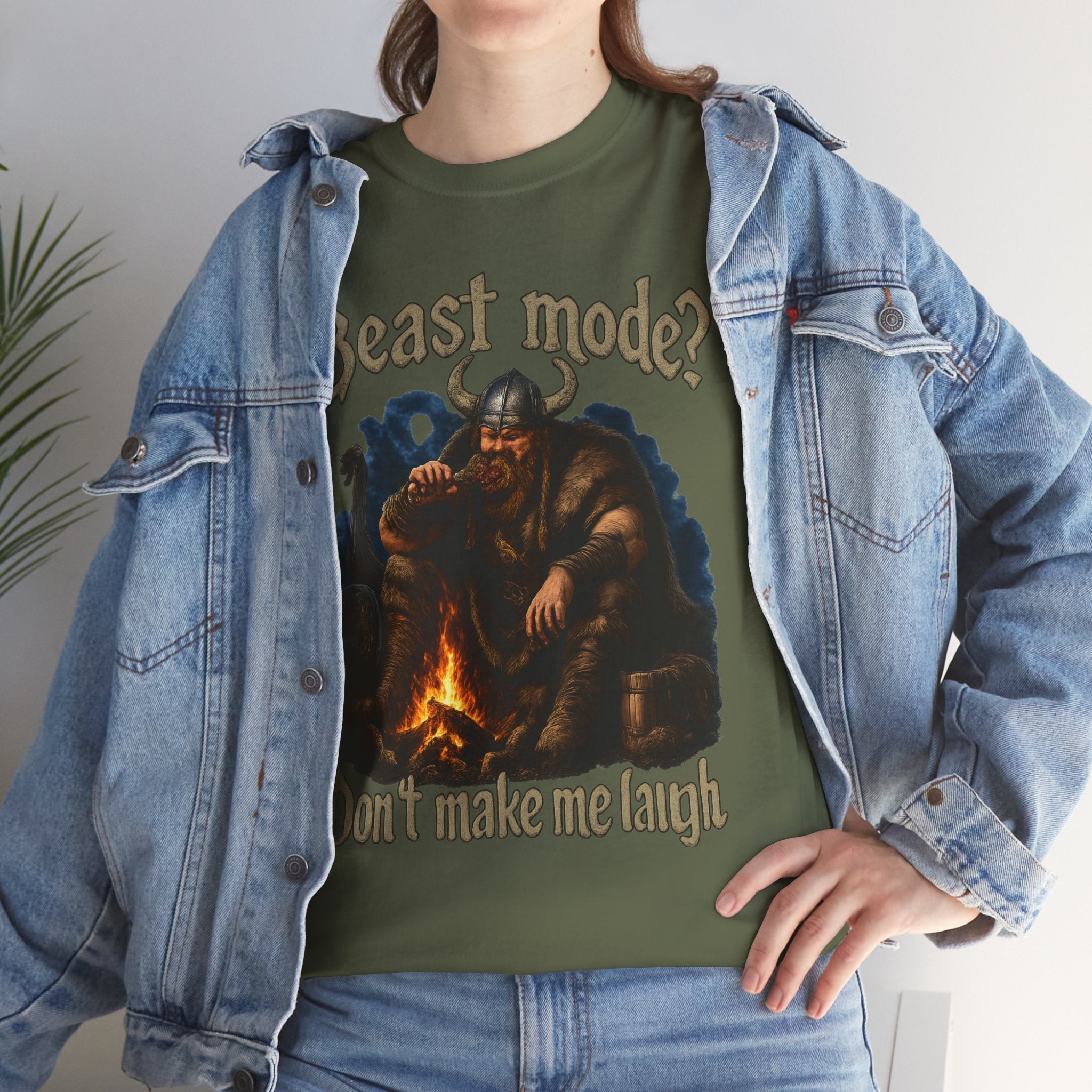 Viking Campfire T-Shirt — "Beast mode? Don’t make me laugh" Graphic Tee