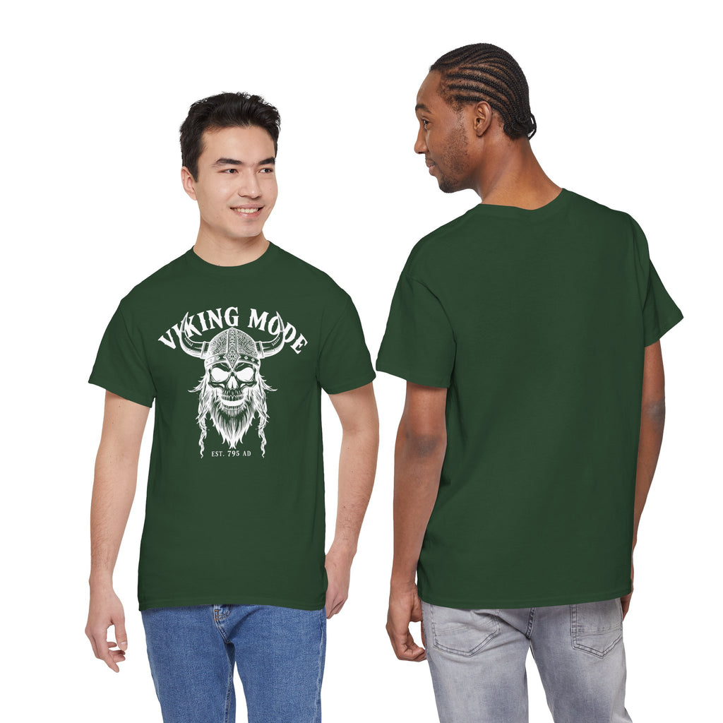 Viking Mode Skull Viking T-shirt | Norse Helmet Skull Graphic Tee