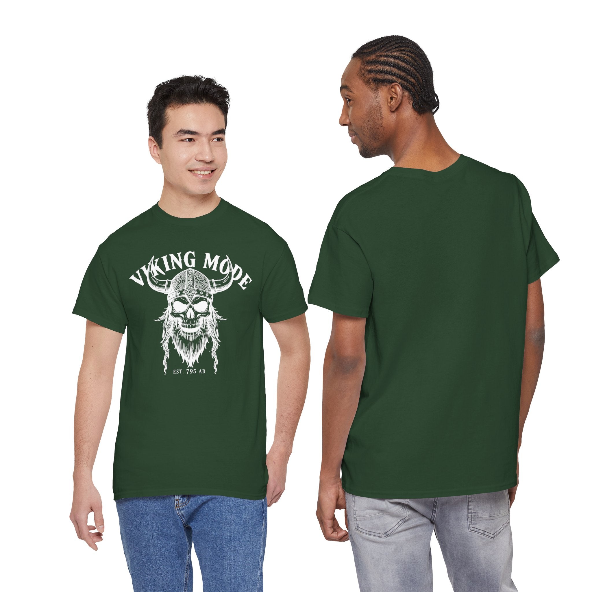 Viking Mode Skull Viking T-shirt | Norse Helmet Skull Graphic Tee