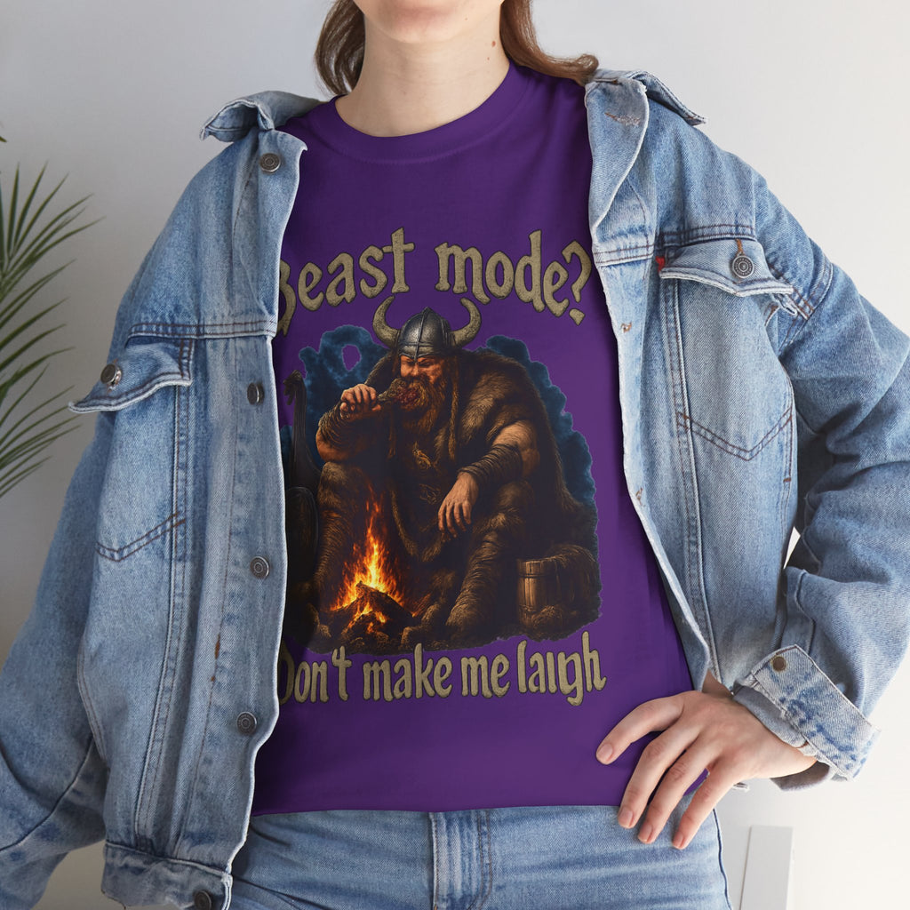 Viking Campfire T-Shirt — "Beast mode? Don’t make me laugh" Graphic Tee