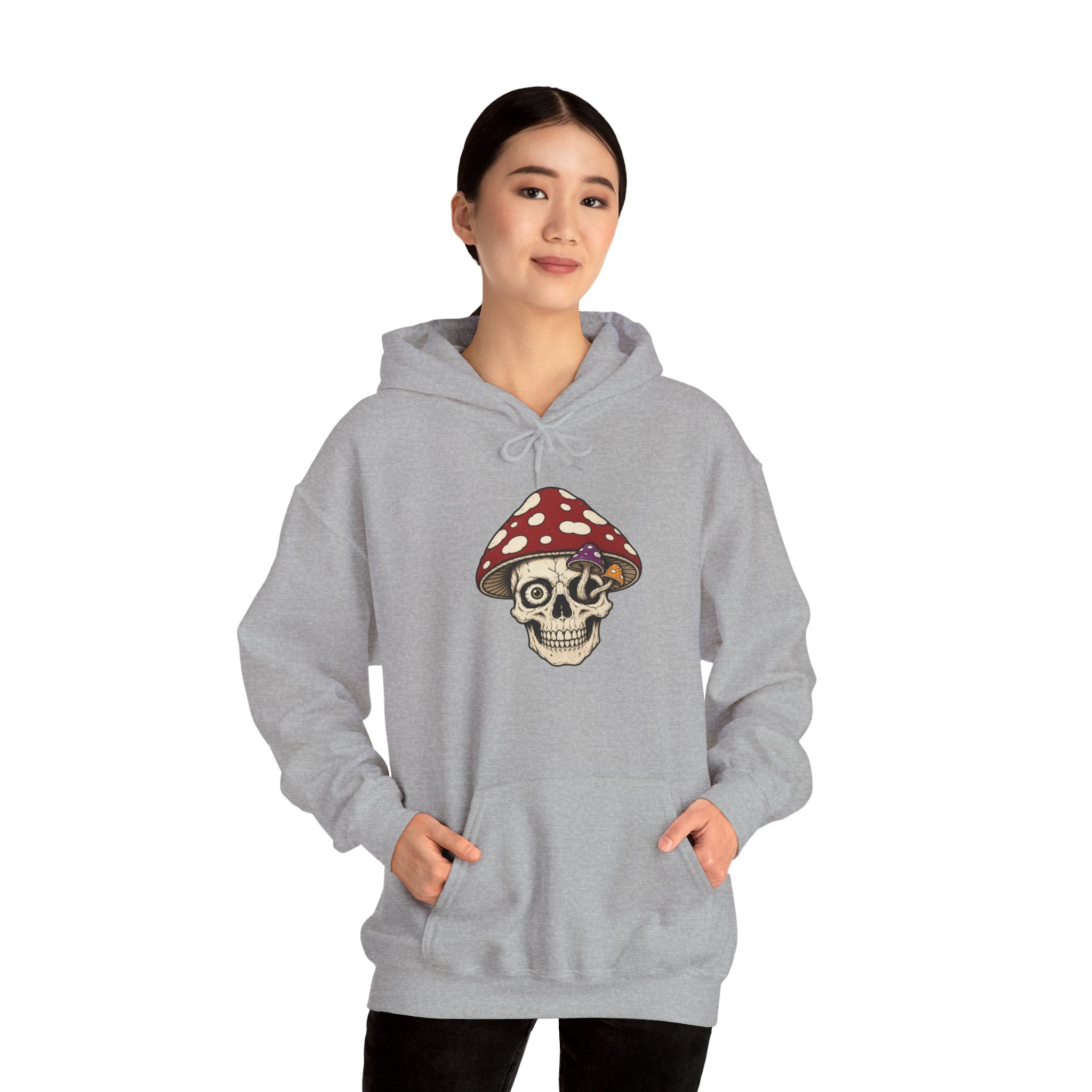 Mushroom Skull Hoodie — Gothic Mushroom Graveyard RIP Pullover