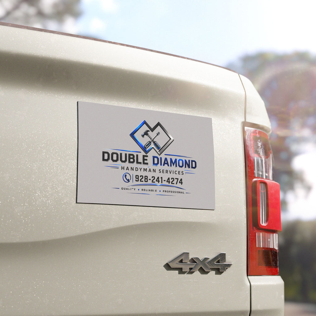 Car Magnet — Double Diamond Handyman Services Logo with Phone Number (Professional Vehicle Signage)
