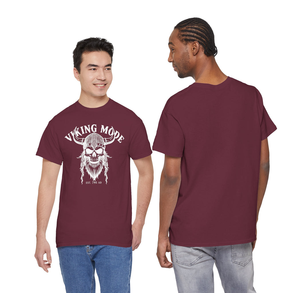 Viking Mode Skull Viking T-shirt | Norse Helmet Skull Graphic Tee