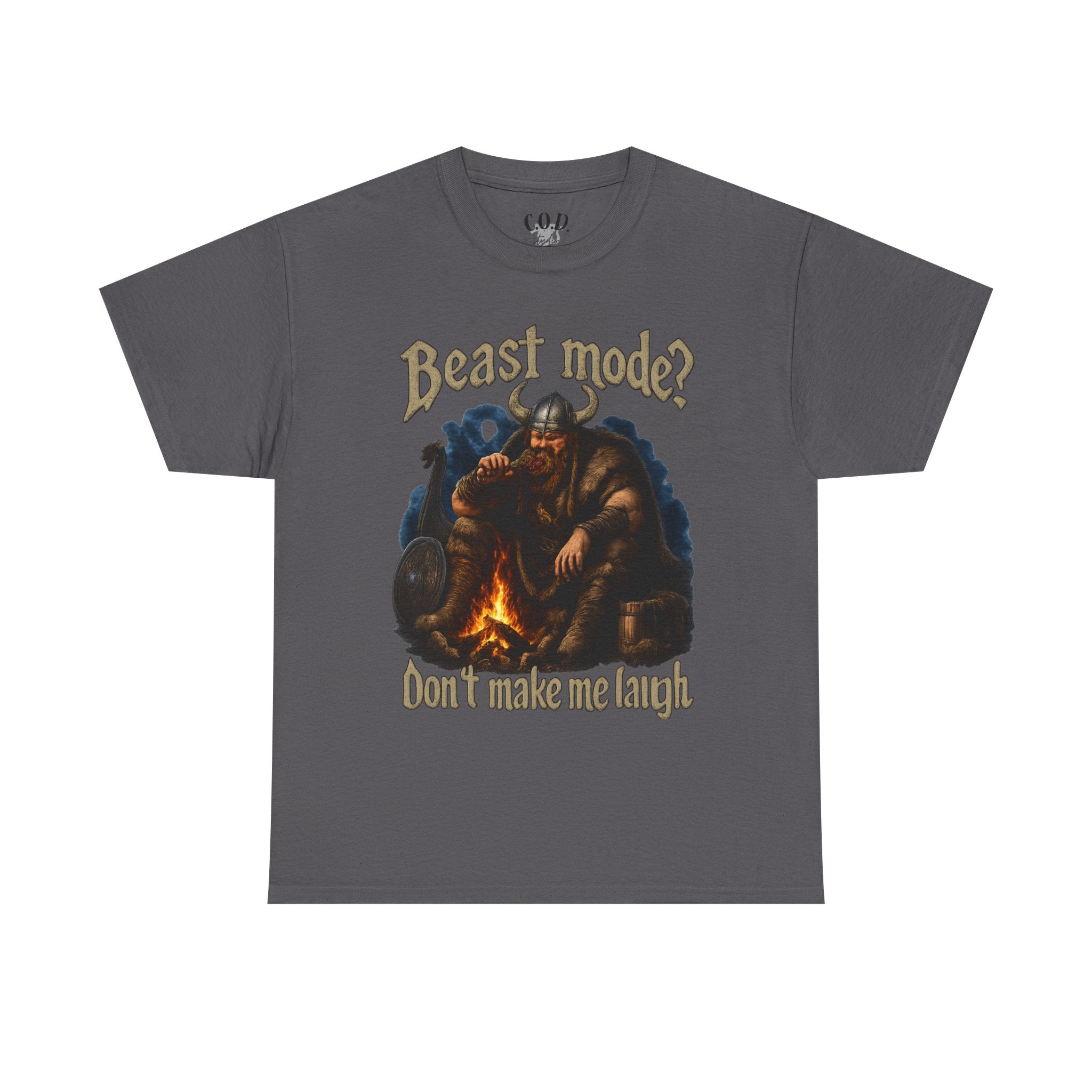 Viking Campfire T-Shirt — "Beast mode? Don’t make me laugh" Graphic Tee
