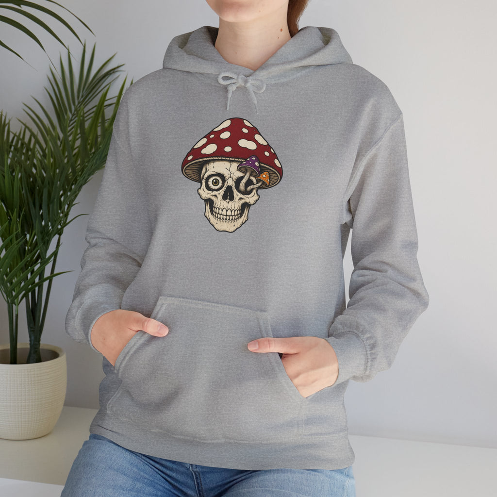 Mushroom Skull Hoodie — Gothic Mushroom Graveyard RIP Pullover