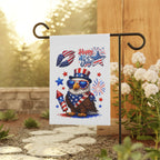 4th of July Patriotic Garden Flag — Eagle with Fireworks & "Happy 4th of July"