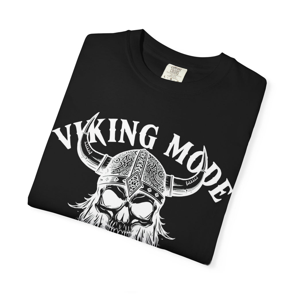 Viking Mode T-Shirt — Skull Viking Helmet Graphic Tee