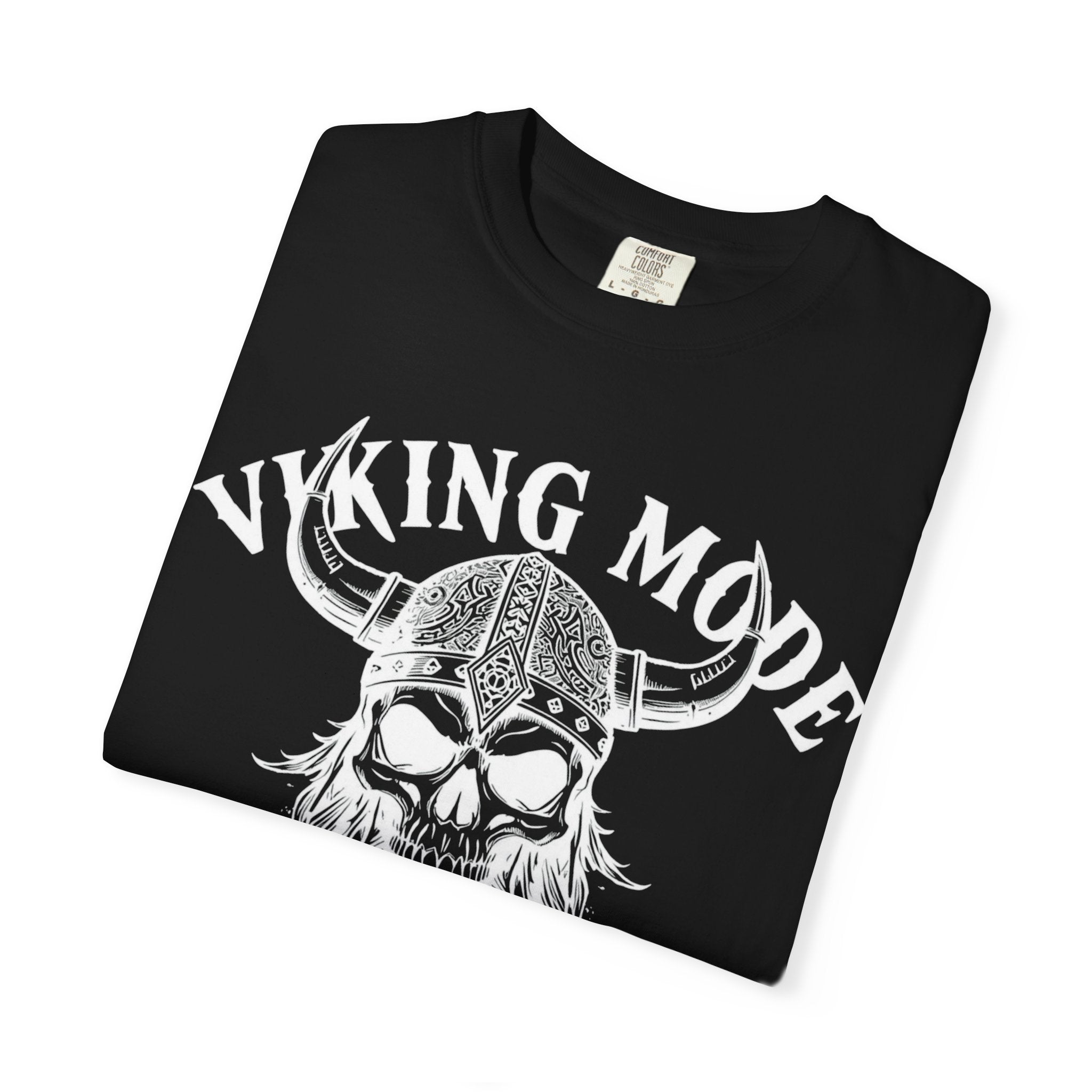 Viking Mode T-Shirt — Skull Viking Helmet Graphic Tee