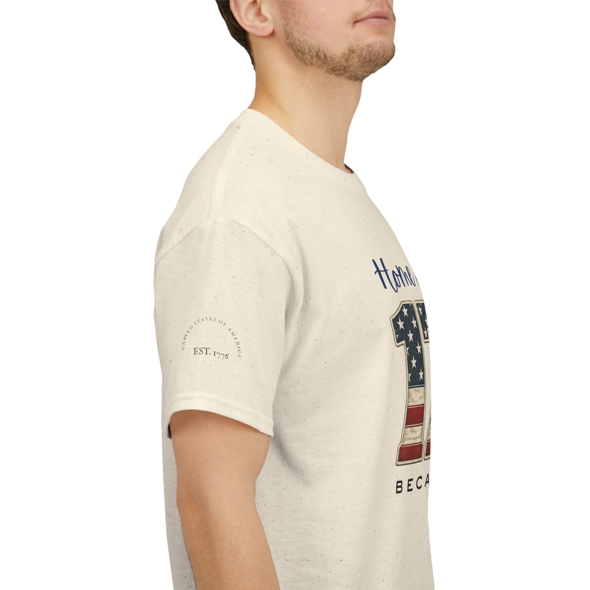 1776 American Flag Tee — "Home of the Free, Because of the Brave" Patriotic T-Shirt
